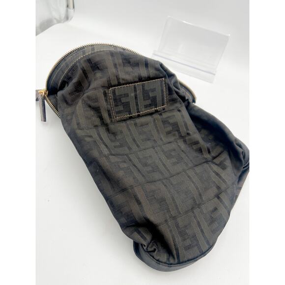 Vintage FENDI  Zucca Flat Bag Brown Canvas Clutch - Picture 11 of 11